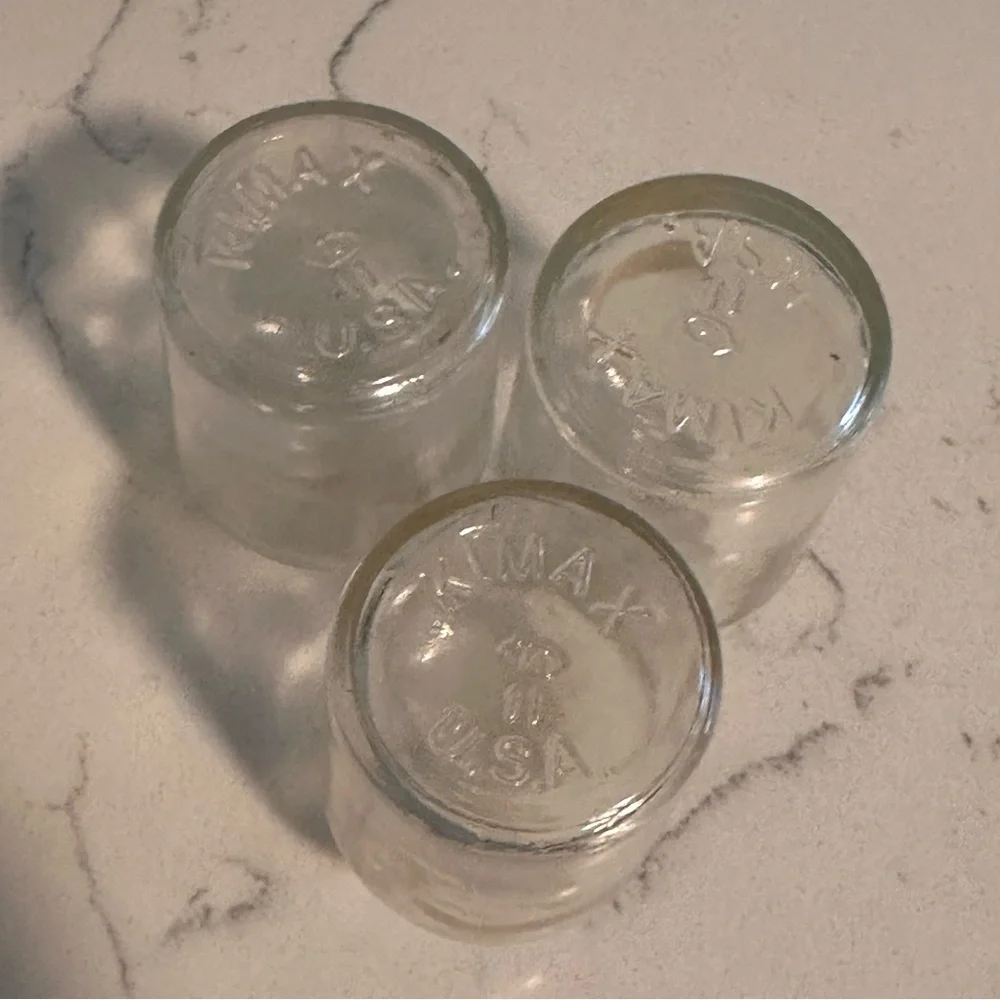 Vintage KIMAX U.S.A. - 4 oz #11 Clear Glass Medicine Bottles set of 3